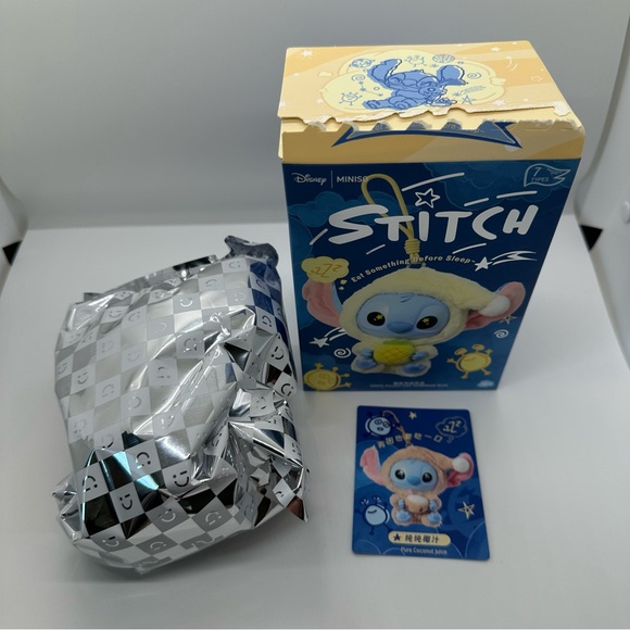 NWT Miniso Disney Eat Something Before Sleep Stitch Confirmed Pure Coconut Juice - Picture 2 of 5